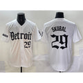 seanshop Detroit Tigers #29 Tarik Skubal White  'Motor Gothic Edition' Vapor Premier Limited Stitched Jersey