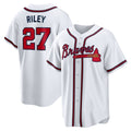 seanshop Atlanta Braves #27 Austin Riley White  Home Replica Player Jersey