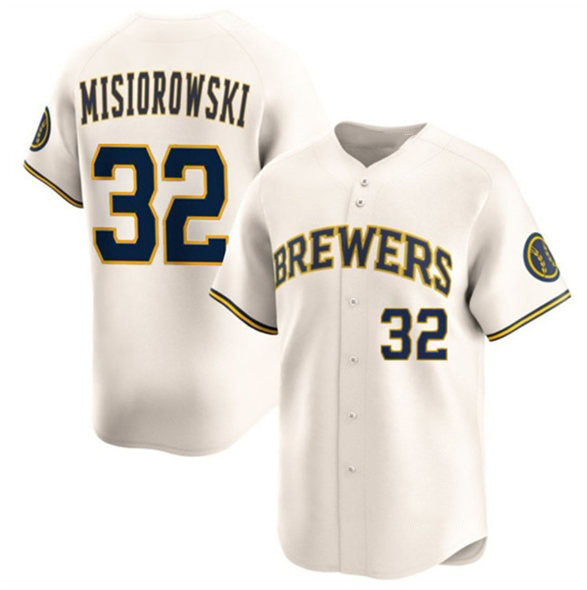 seanshop    Milwaukee Brewers #32 Jacob Misiorowski Cream  2025 Limited Stitched Jersey