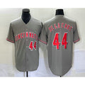 seanshop Cincinnati Reds #44 Elly De La Cruz Number Grey  Cool Base Stitched Jersey