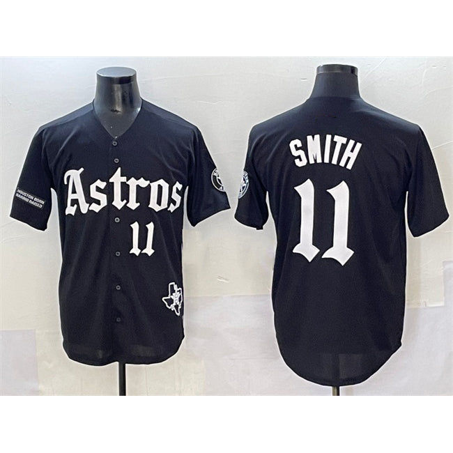 seanshop Houston Astros #11 Cam Smith Black  Gothic 'Houston Born Barrio Raised' Limited Stitched Jersey