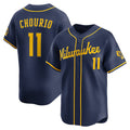 seanshop    Milwaukee Brewers #11 Jackson Chourio Navy  Alternate 2 Limited Jersey