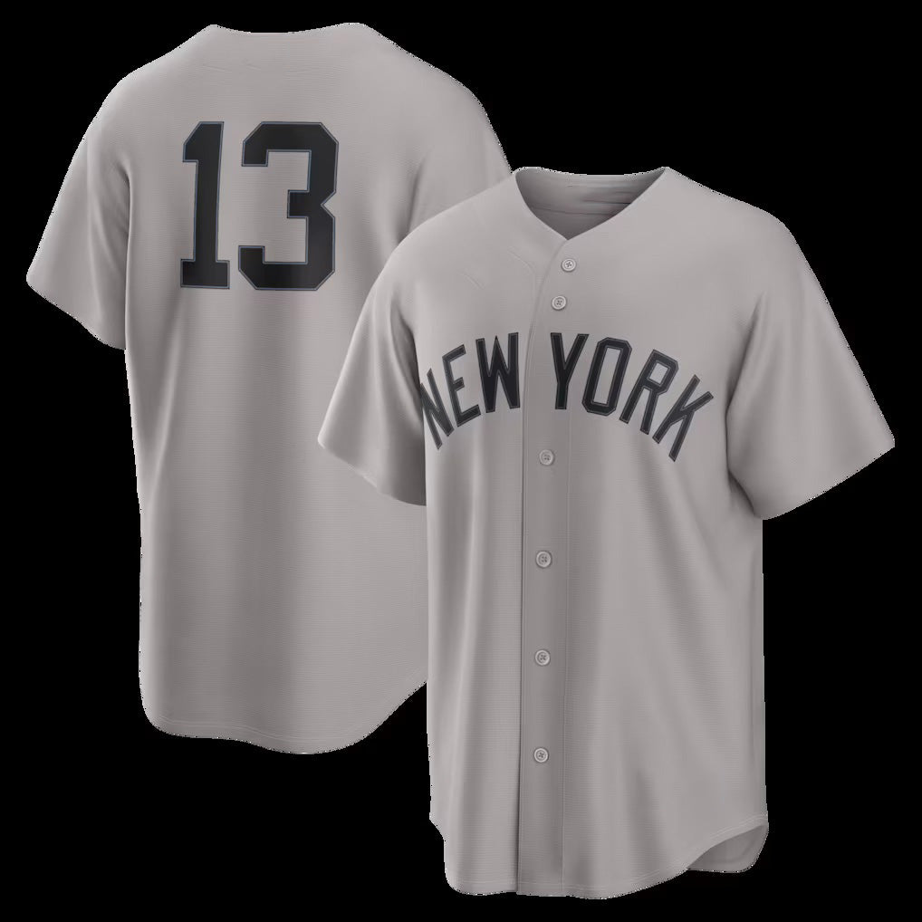 seanshop  New York Yankees #13 Jazz Chisholm Jr. Gray  Road Replica Jersey 2