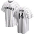 seanshop  Colorado Rockies #14 Ezequiel Tovar White  Cool Base Stitched Jersey