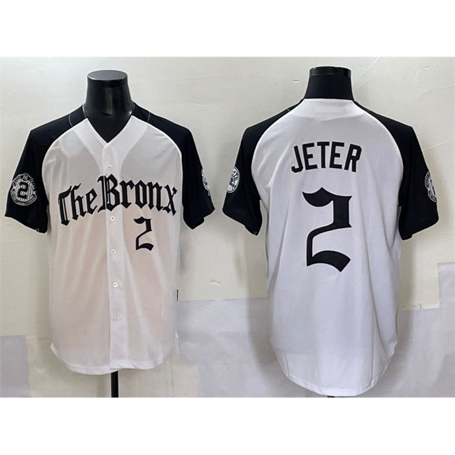 seanshop  New York Yankees #2 Derek Jeter White Black  'Gothic Legacy Edition' Vapor Premier Limited Stitched Jersey