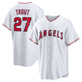 seanshop Los Angeles Angels #27 Mike Trout White  Home Replica Player Name Jersey
