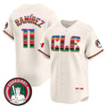 seanshop  Cleveland Guardians #11 Jos¨¦ Ram¨ªrez Cream  Mexico Vapor Premier Limited Stitched Jersey