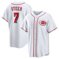 seanshop Cincinnati Reds #7 Spencer Steer White  Home Replica Jersey