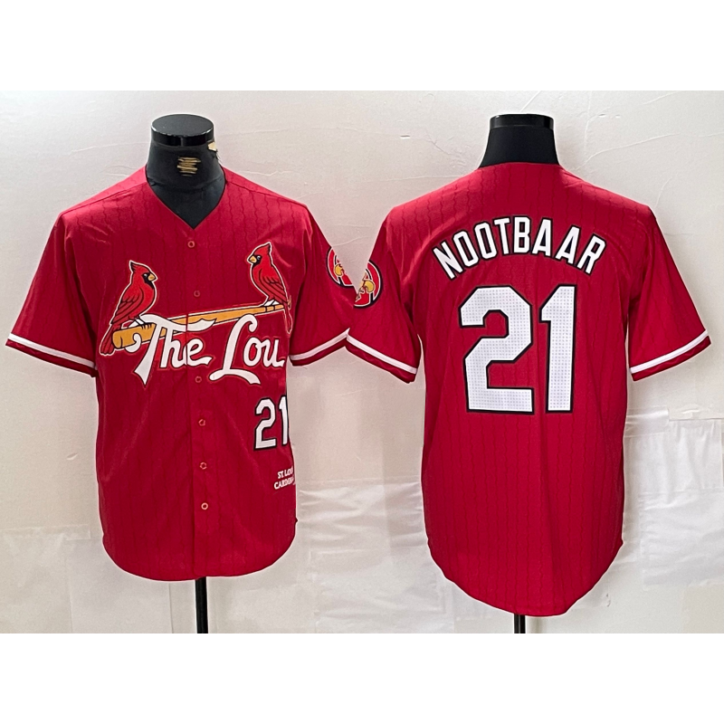 seanshop  St. Louis Cardinals #21 Lars Nootbaar Red  2024 City Connect Limited Stitched Jersey