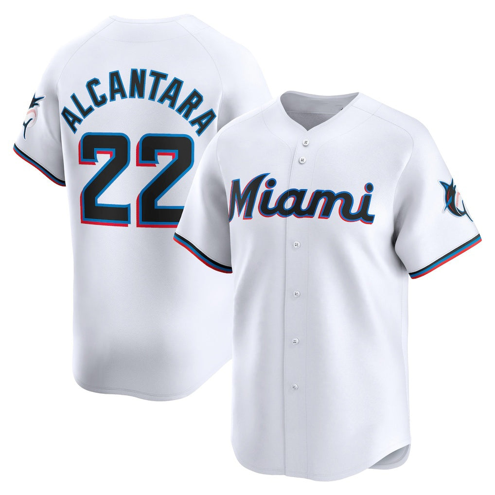 seanshop  Miami Marlins #22 Sandy Alcantara White  Home Limited Player Jersey