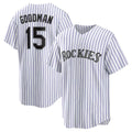 seanshop  Colorado Rockies #15 Hunter Goodman White  Home Replica Jersey