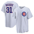 seanshop  Chicago Cubs #31 Greg Maddux White  Home Retired Player Replica Jersey