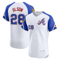 seanshop Atlanta Braves #28 Matt Olson White  City Connect Elite Jersey 2