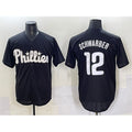 seanshop  Philadelphia Phillies #12 Kyle Schwarber Black  Lights Out Limited Stitched Jersey