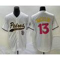 seanshop  San Diego Padres #13 Manny Machado White  Pinstripe 2023 City Connect Cool Base Stitched Jersey