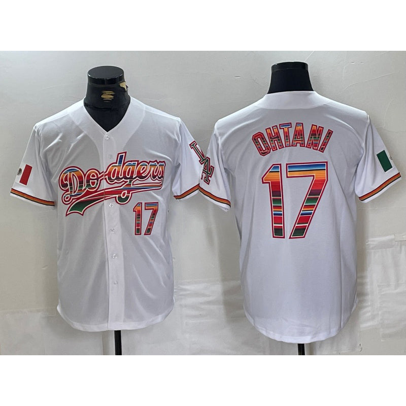 seanshop Los Angeles Dodgers #17 Shohei Ohtani White  Mexico Cool Base Stitched Jersey