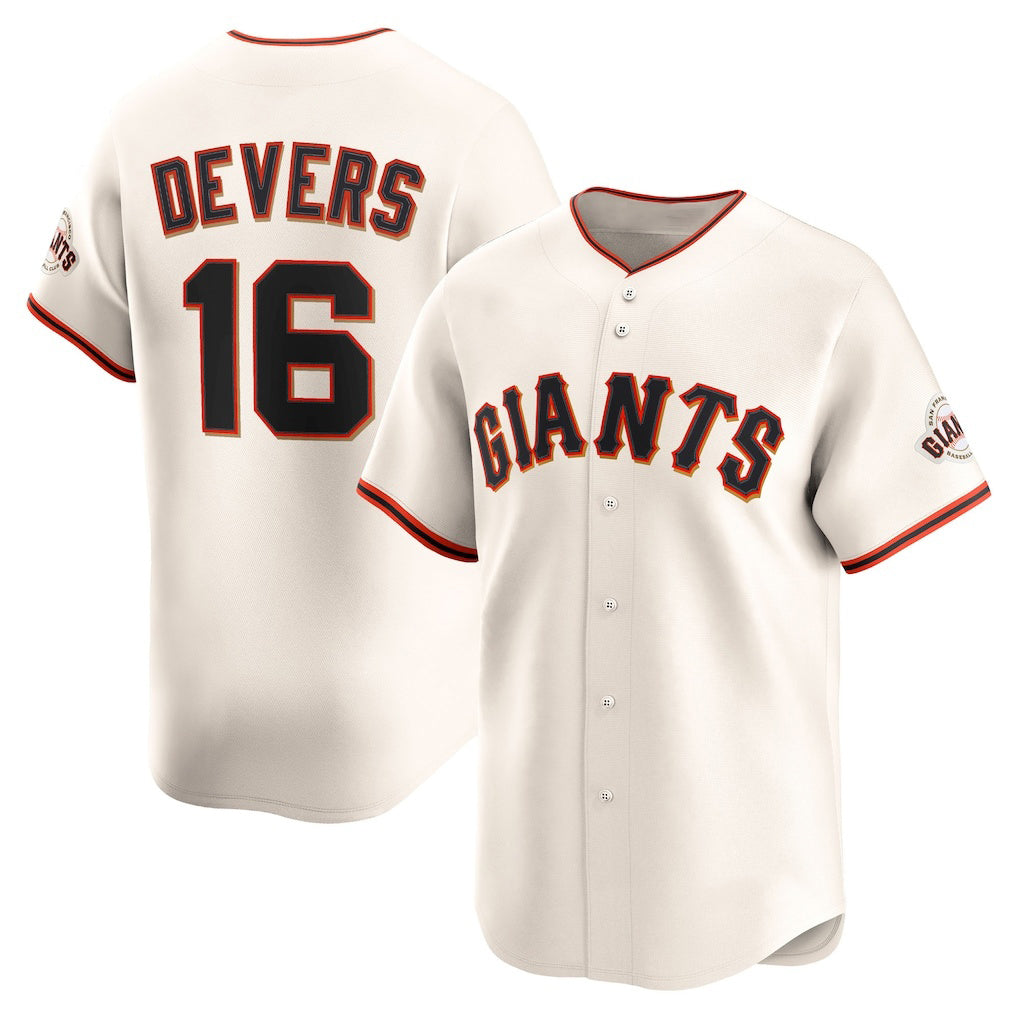 seanshop  San Francisco Giants #16 Rafael Devers Cream  Home Limited Player Jersey
