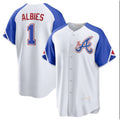 seanshop Atlanta Braves #1 Ozzie Albies White  2023 City Connect Cool Base Stitched Jersey