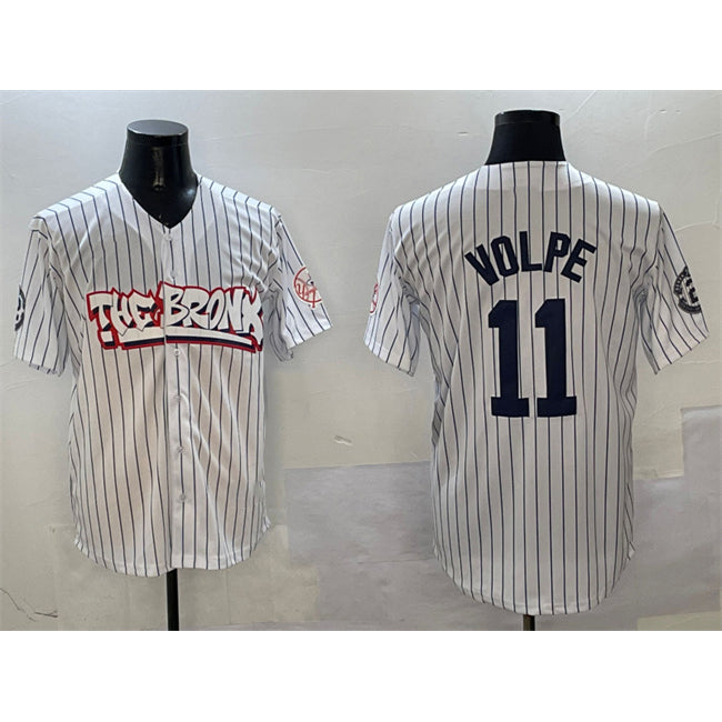 seanshop  New York Yankees #11 Anthony Volpe White  Bronx Graffiti Vapor Limited Stitched Jersey