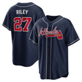 seanshop Atlanta Braves #27 Austin Riley Navy  Alternate Replica Jersey