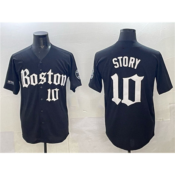 seanshop Boston Red Sox #10 Trevor Story Black  Gothic Vapor Limited Stitched Jersey