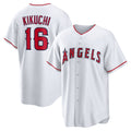 seanshop Los Angeles Angels #16 Yusei Kikuchi White  Home Replica Jersey
