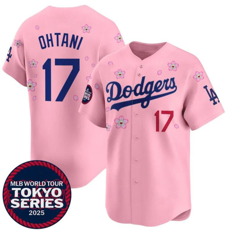 seanshop Los Angeles Dodgers #17 Shohei Ohtani Pink  2025 Tokyo Series Limited Stitched Jersey