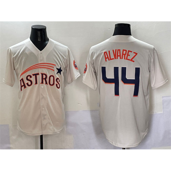seanshop Houston Astros #44 Yordan Alvarez Cream  Throwback Cooperstown Collection Limited Stitched Jersey