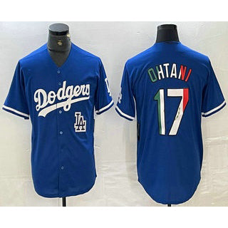 seanshop Los Angeles Dodgers #17 Shohei Ohtani Mexico Blue  Cool Base Stitched Jersey 2