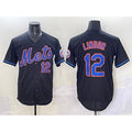 seanshop  New York Mets #12 Francisco Lindor Black  Alternate Limited Stitched Jersey