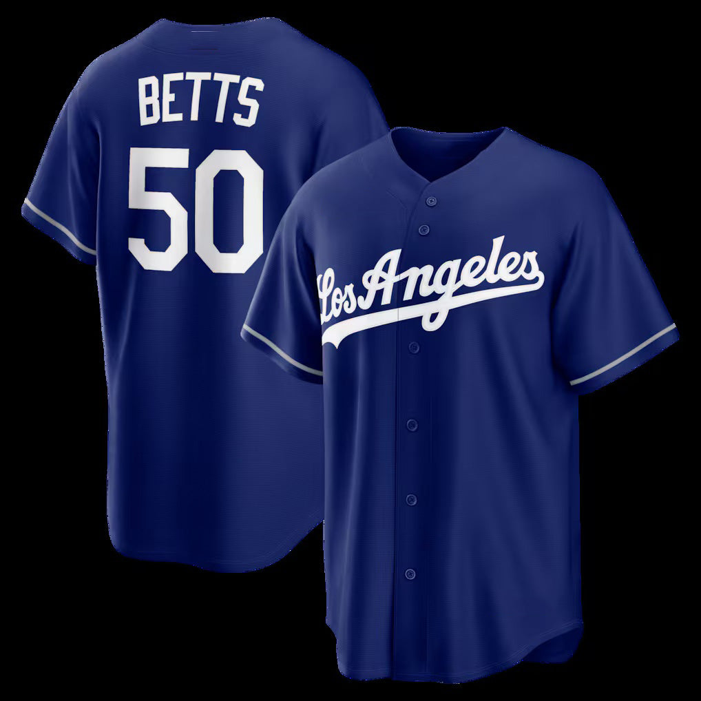 seanshop Los Angeles Dodgers #50 Mookie Betts Royal  Alternate Replica Jersey
