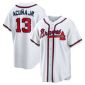 seanshop Atlanta Braves #13 Ronald Acuna Jr. White  Home Replica Player Name Jersey