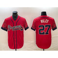 seanshop Atlanta Braves #27 Austin Riley Red  City Connect Cool Base Stitched Jersey