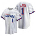 seanshop Atlanta Braves #1 Ozzie Albies White  2021 City Connect Stitched Jersey