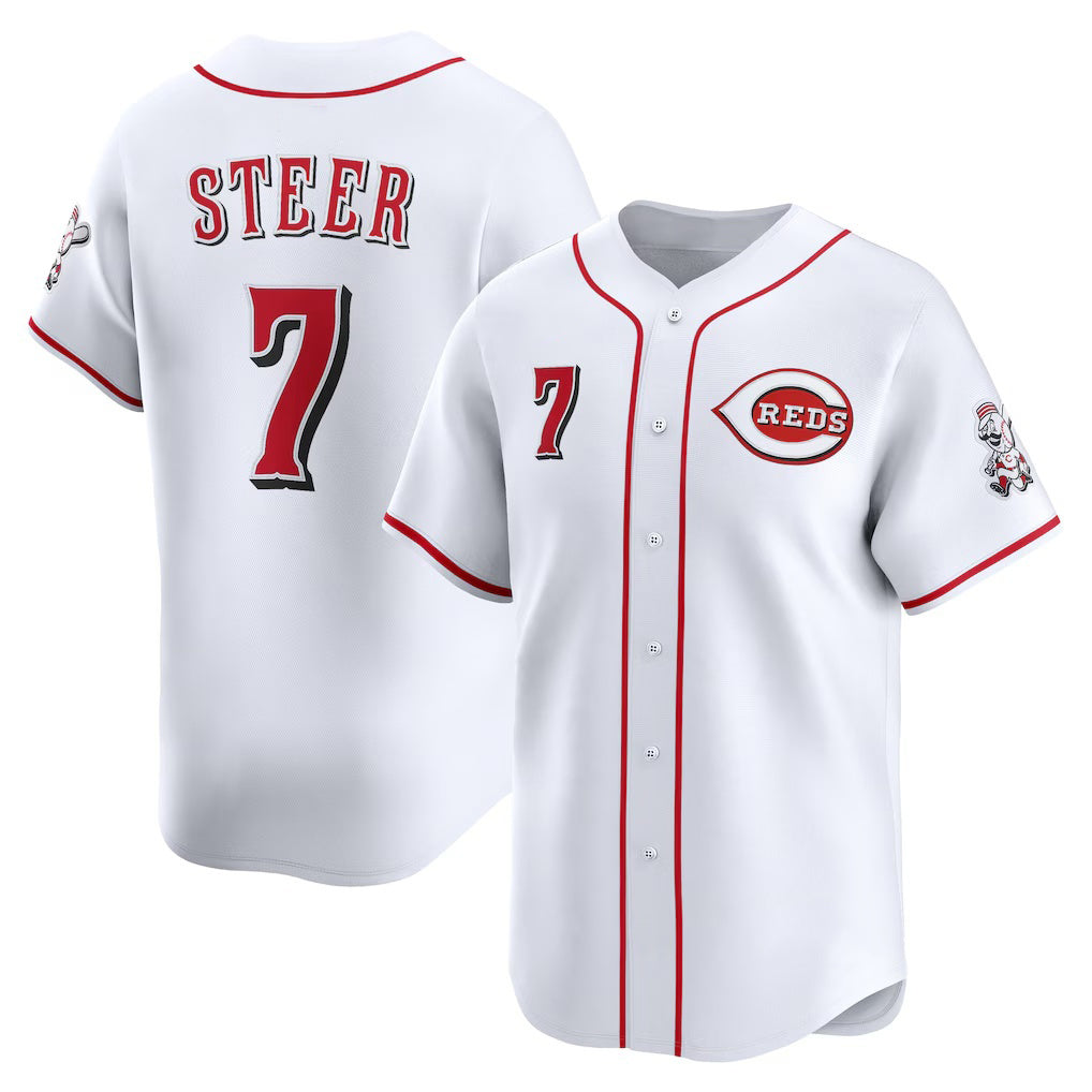 seanshop Cincinnati Reds #7 Spencer Steer White  Home Limited Player Jersey
