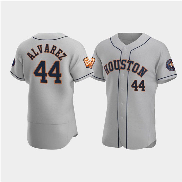 seanshop Houston Astros #44 Yordan Alvarez Gray  60th Anniversary Flex Base Stitched Jersey