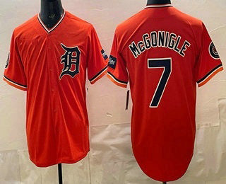 seanshop Detroit Tigers #7 Kevin McGonigle Orange  Limited Jersey