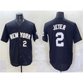 seanshop  New York Yankees #2 Derek Jeter Black  Limited Stitched Jersey