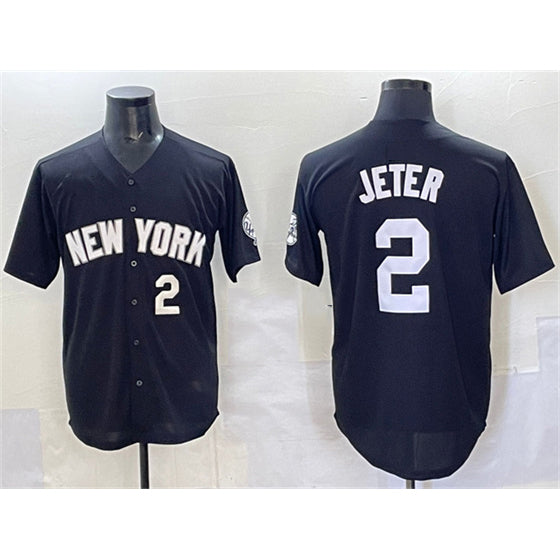 seanshop  New York Yankees #2 Derek Jeter Black  Limited Stitched Jersey