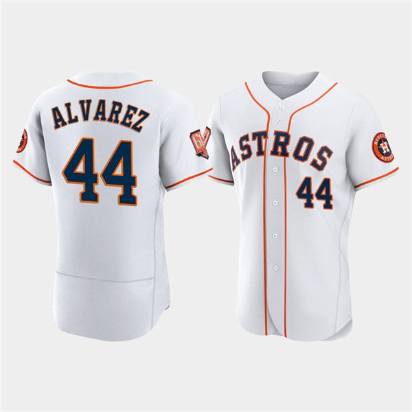 seanshop Houston Astros #44 Yordan Alvarez White  60th Anniversary Flex Base Stitched Jersey