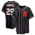 seanshop Detroit Tigers #29 Tarik Skubal Black  Out Stitched Jersey