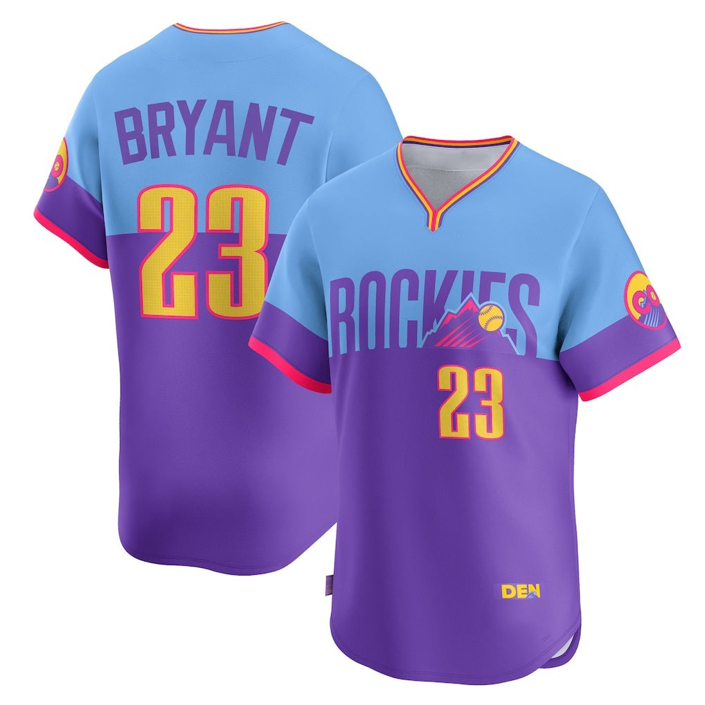 seanshop  Colorado Rockies #23 Kris Bryant Purple-Light Blue  2025 City Connect Limited Player Jersey