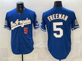 seanshop Los Angeles Dodgers #5 Freddie Freeman Royal  2026 Gold Collection 9x & B2B Champs Patch Stitched Jersey