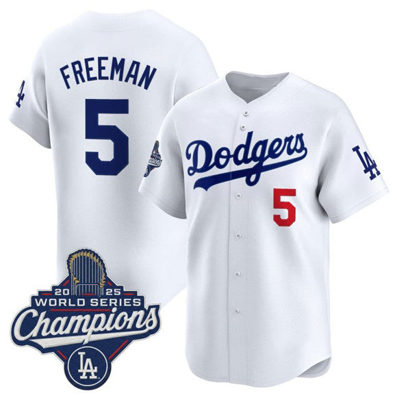 seanshop Los Angeles Dodgers #5 Freddie Freeman White  2025 Champions Stitched Jersey