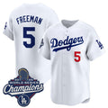 seanshop Los Angeles Dodgers #5 Freddie Freeman White  2025 Champions Stitched Jersey