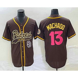 seanshop  San Diego Padres #13 Manny Machado Brown  NEW 2023 City Connect Cool Base Stitched Jersey