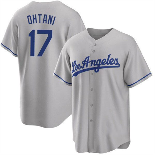 seanshop Los Angeles Dodgers #17 Shohei Ohtani Gray  Cool Base Stitched Jersey