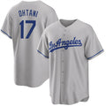 seanshop Los Angeles Dodgers #17 Shohei Ohtani Gray  Cool Base Stitched Jersey