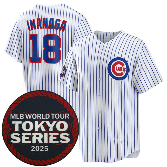 seanshop  Chicago Cubs #18 Sh¨­ta Imanaga White  2025 World Tour Tokyo Series Home Stitched Jersey