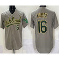 seanshop  Oakland Athletics  #16 Nick Kurtz Gray  Limited Jersey
